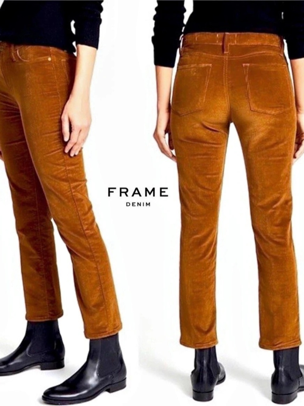 FRAME Le Sylvie Slender Straight Corduroy Straight Leg Pants Waist 32 (B8)